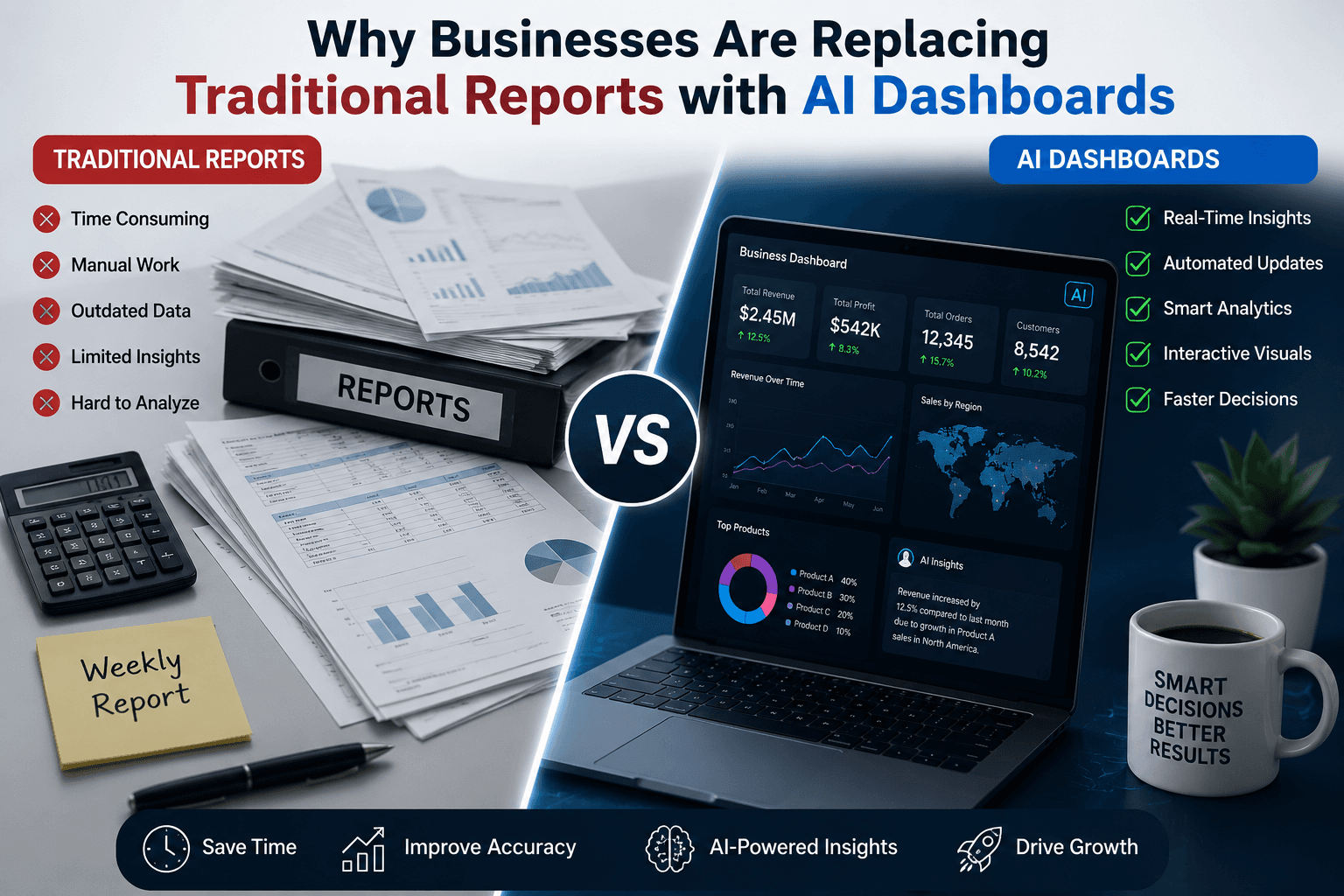 Why Businesses Are Replacing Traditional Reports with AI Dashboards